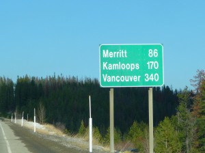 Vancouver skoro na dohled . První cedule s nápisem našeho cíle